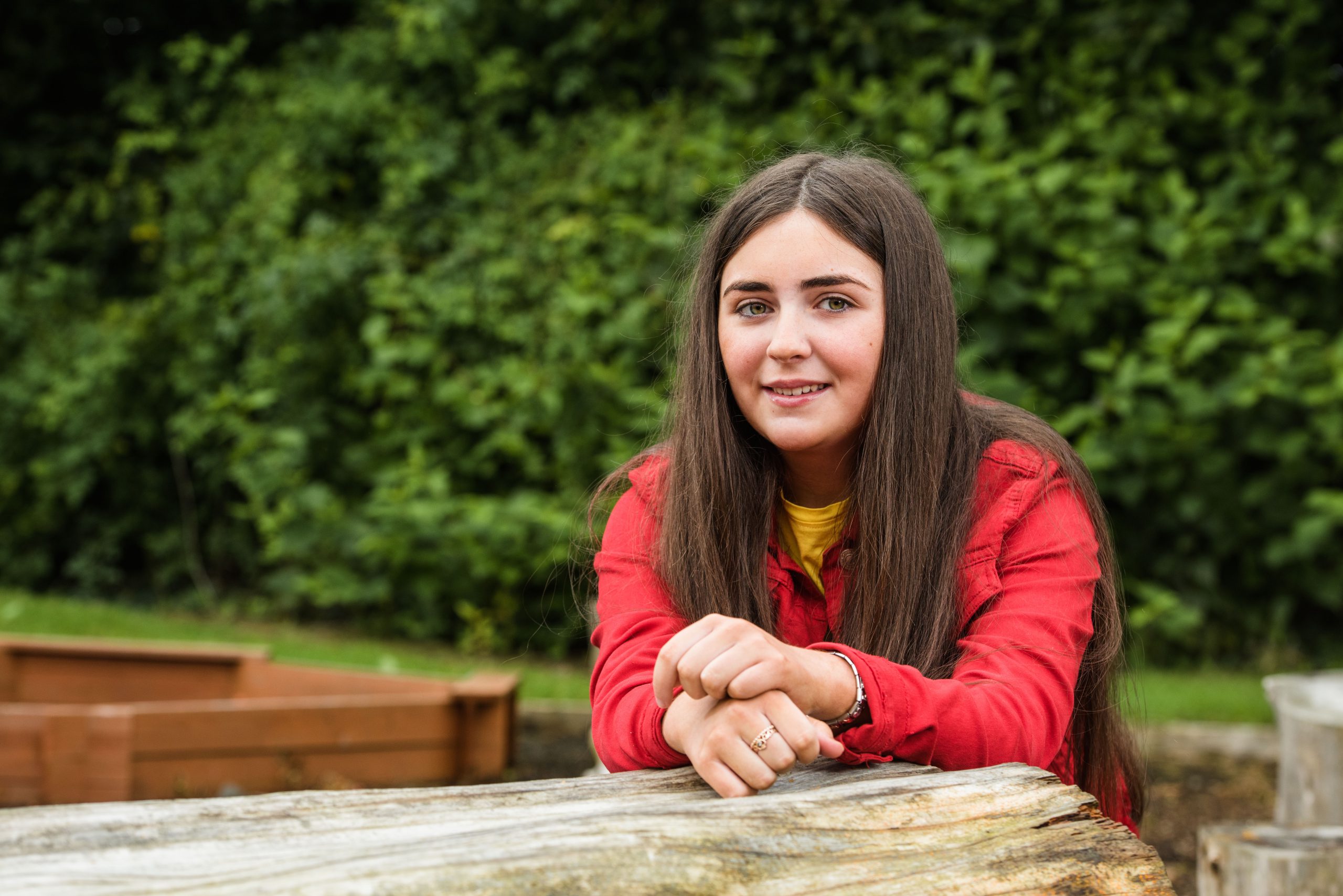 Young teen in park